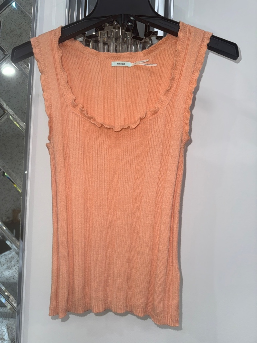 Kimchi blue Women's Peach Ruffled Scoop Neck Knit Tank Top